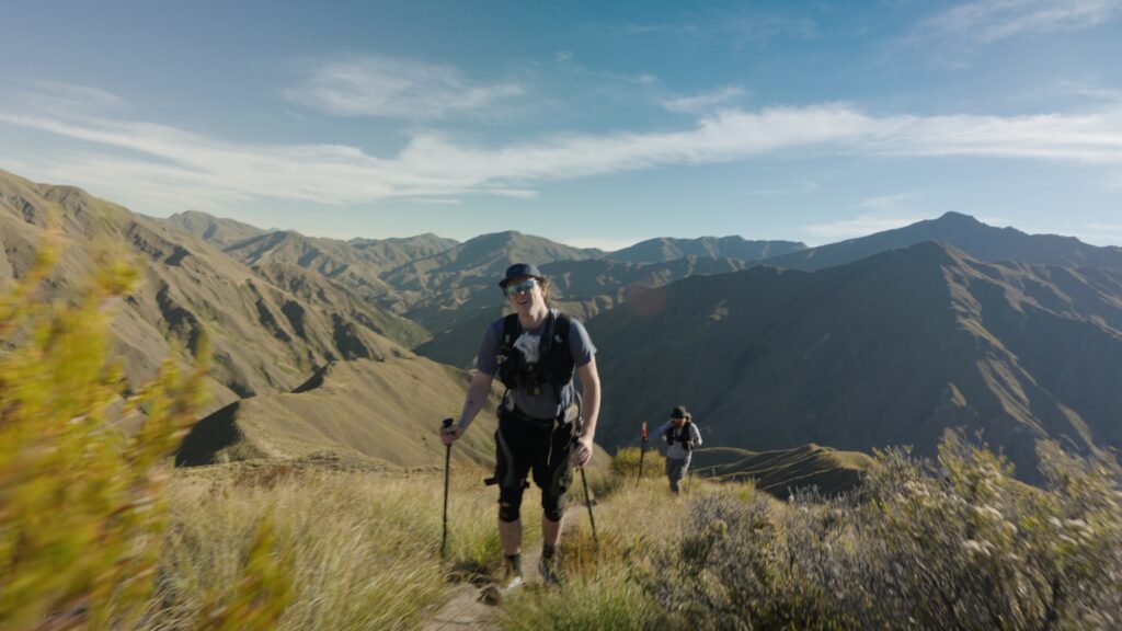 Ben Wallbank filming Zac Alsop and Russ Cook in the mountains
